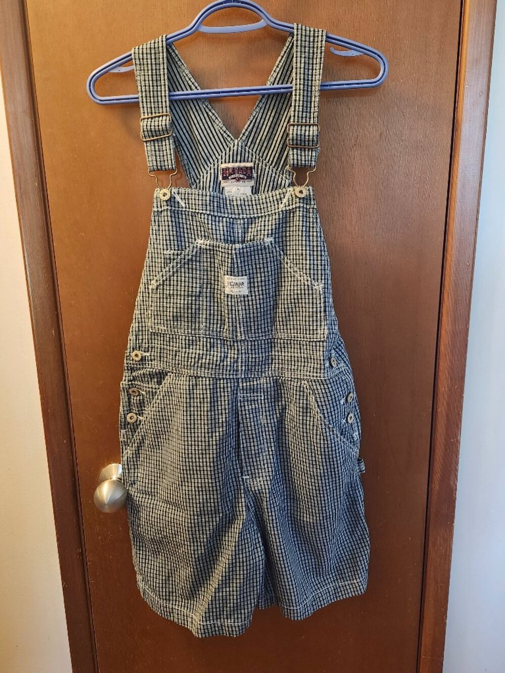 Vintage Nevada Checkered Shortalls Coveralls Shorts